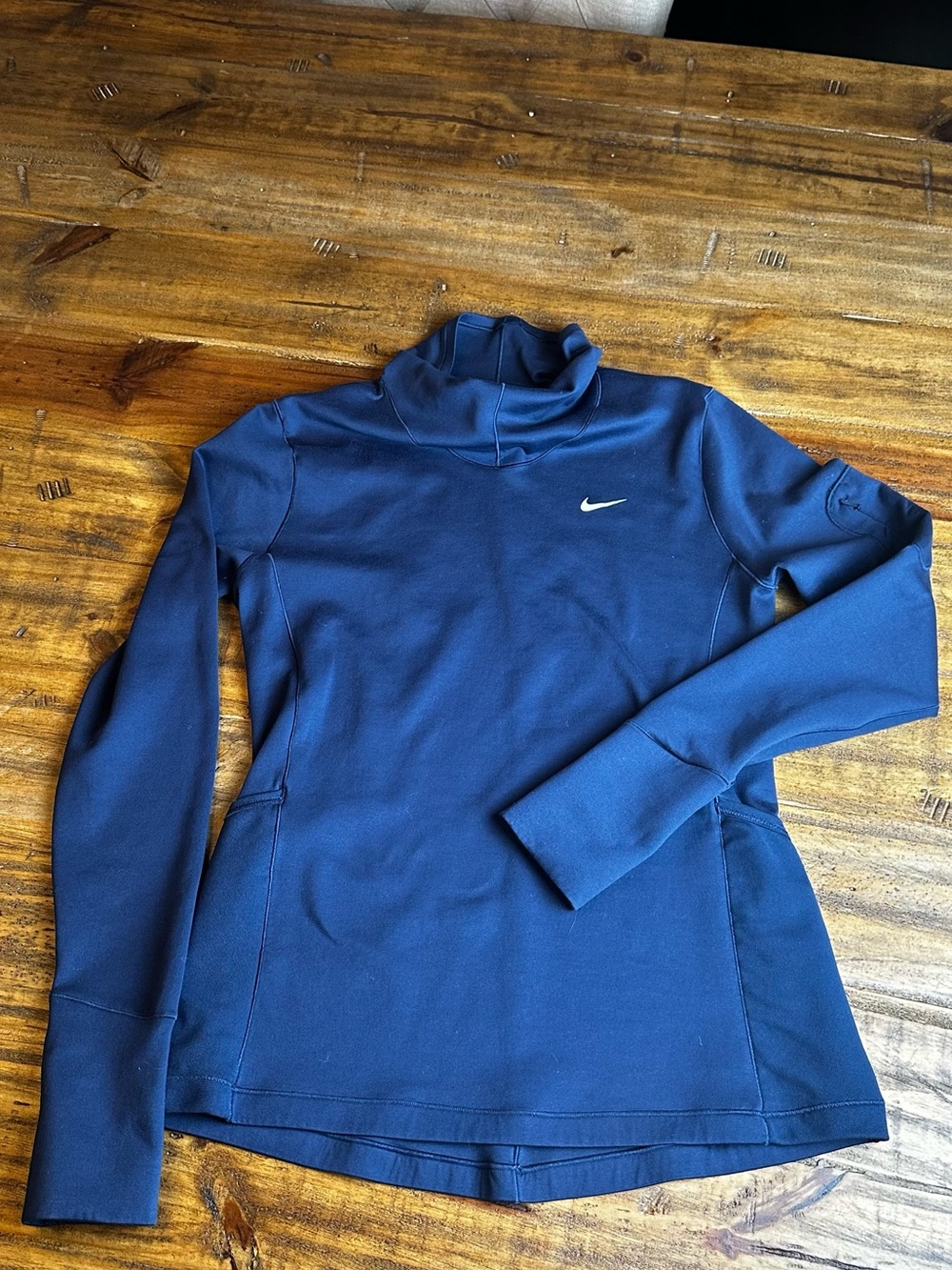 Nike Women's Navy Long-Sleeve Dri-FIT Turtleneck Top